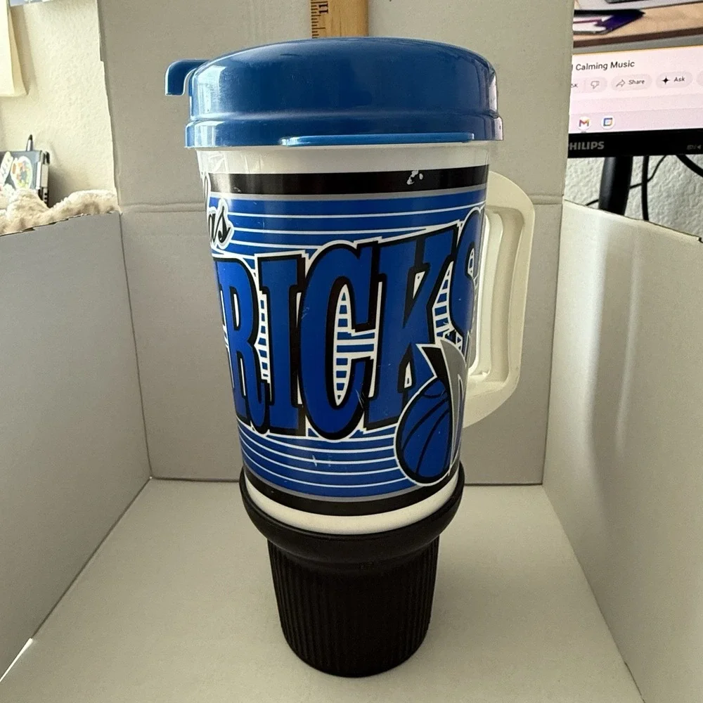 Whirley Dallas Mavericks Tumbler‎ Cup Travel Lidded Vintage Rare 32 Oz
